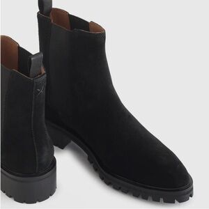 Quince Black Suede Ankle Boots